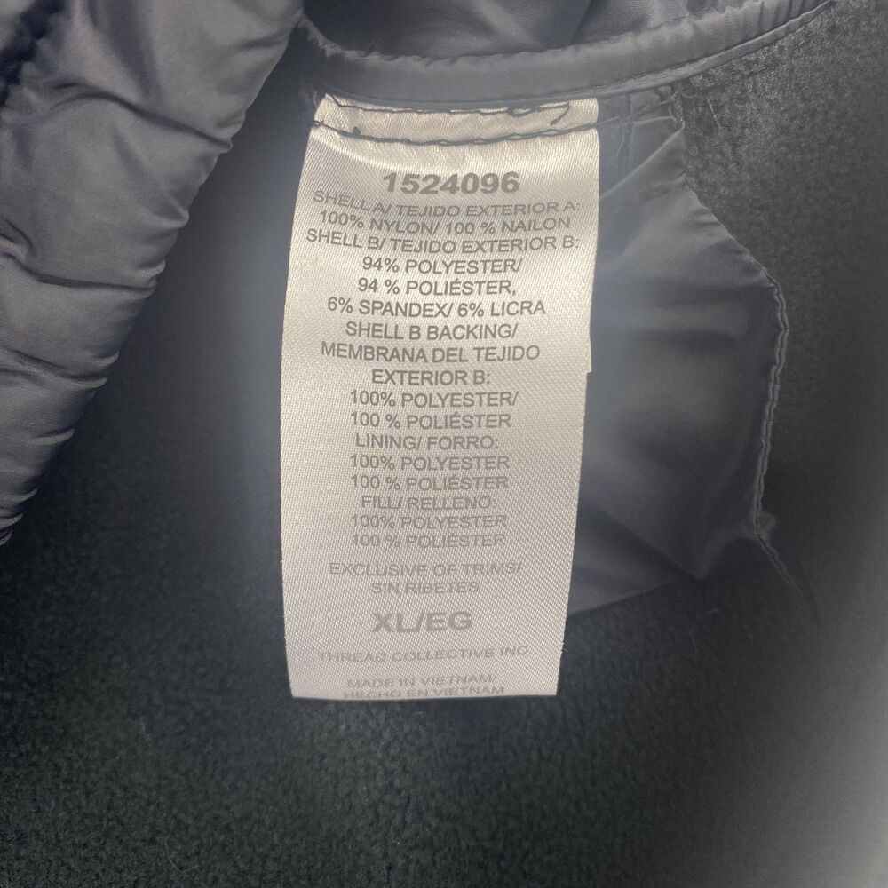 Hurley Jacket Mens Extra Large Black Hooded Softshell Quilted Puffer Windbreaker - Picture 9 of 10